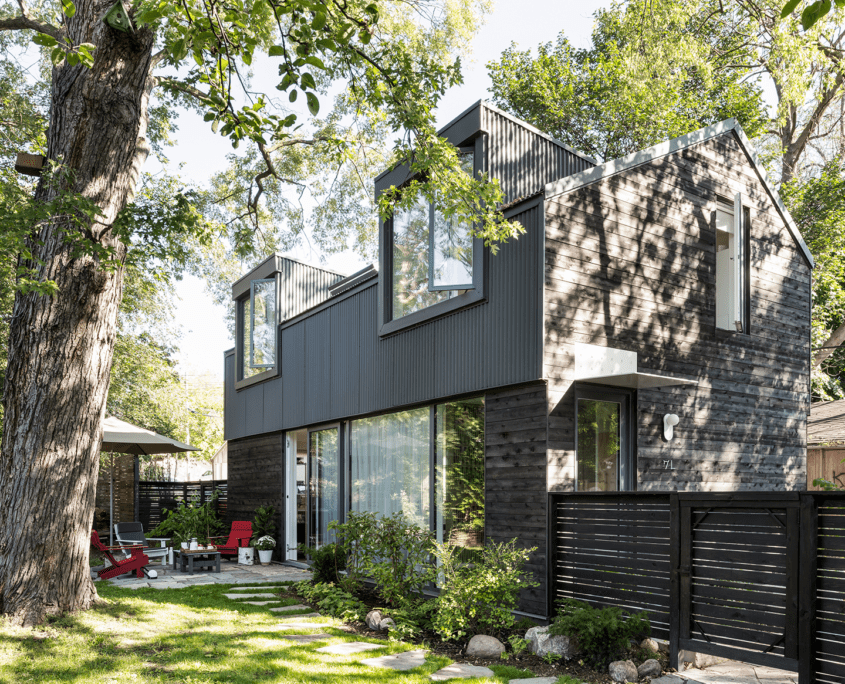 Toronto laneway house backyard entrance