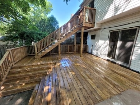 Toronto backyard deck renovation and staircase