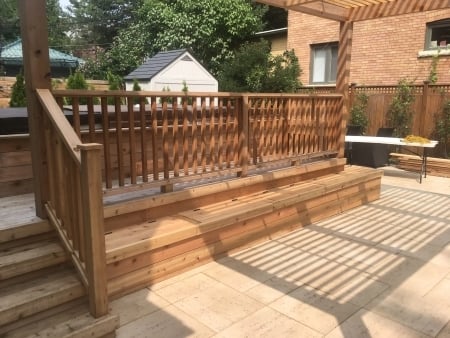 Toronto backyard deck renovation and staircase