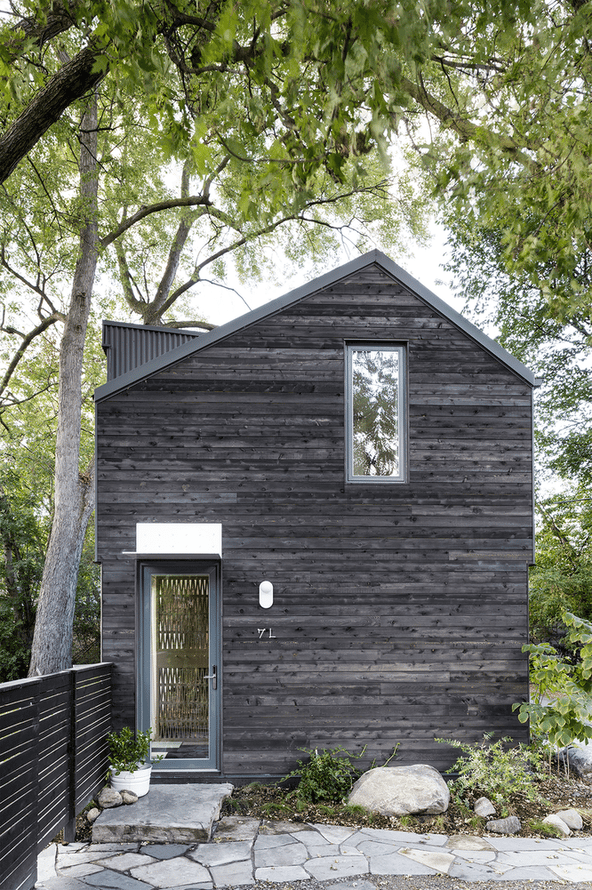 Parkdale, Toronto laneway house front entrance