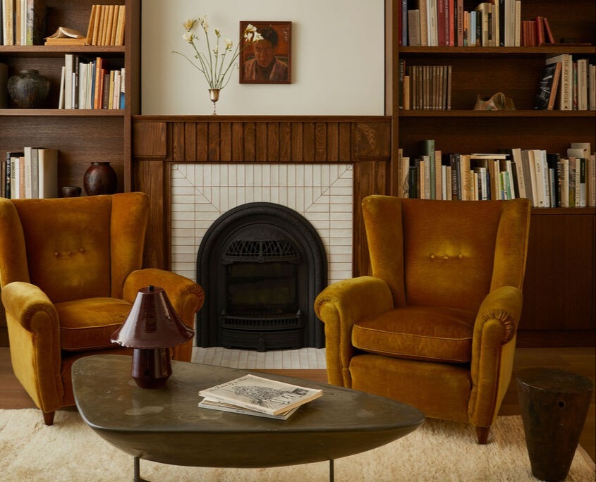 Roncesvalles Toronto Multi-Unit Renovation Built In Shelving and Fireplace in Sitting Room-1