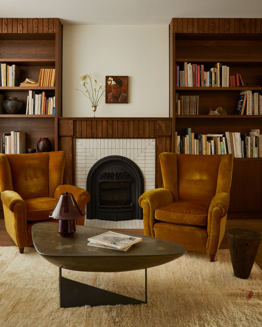 Westminster Toronto Centruy Home Multi-Unit Renovation Built In Shelving and Fireplace in Sitting Room
