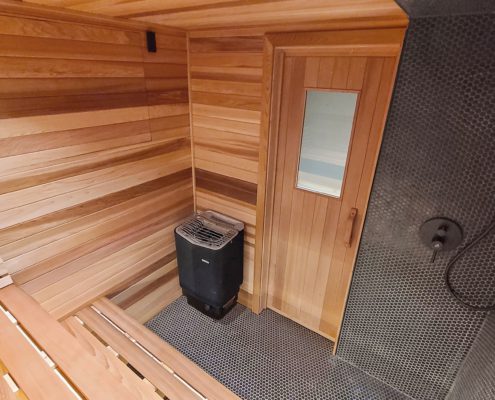 Toronto home cedar sauna basement renovation