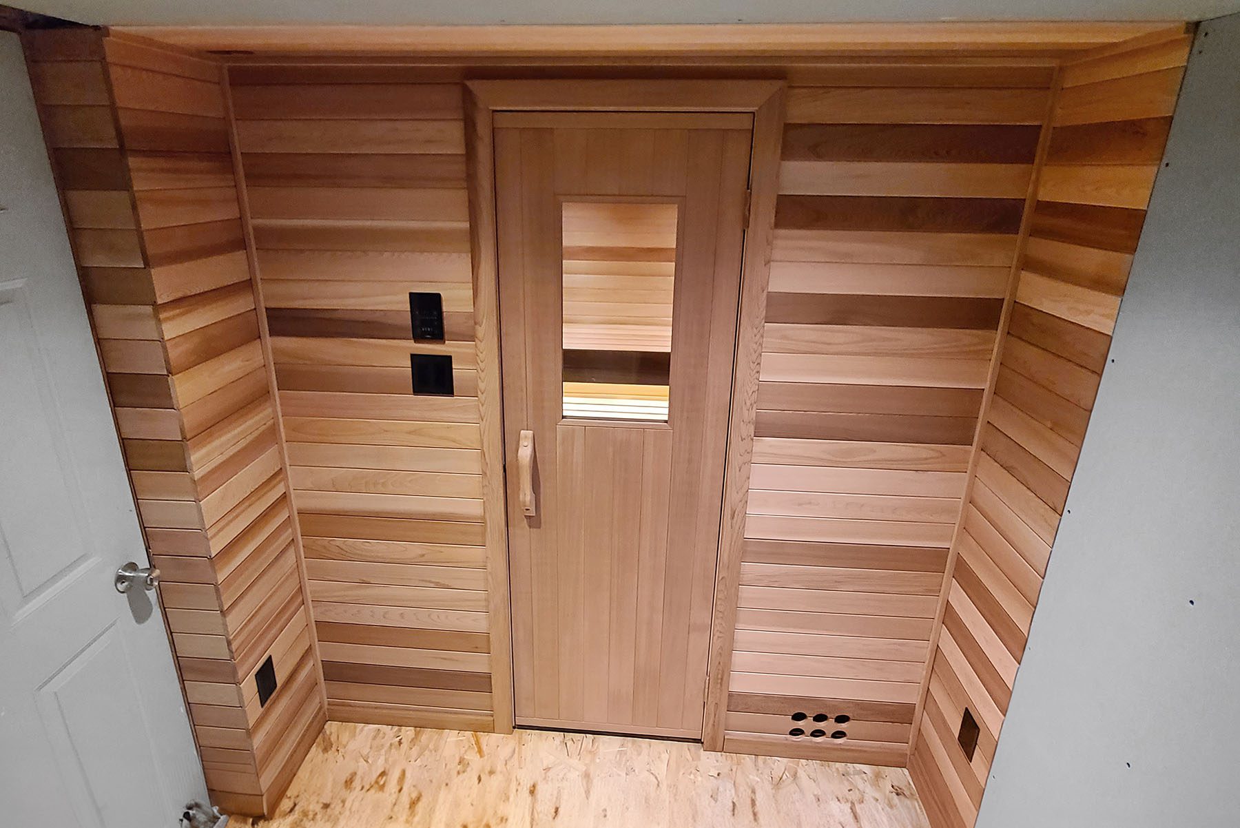 Indoor basement sauna, Toronto home renovation